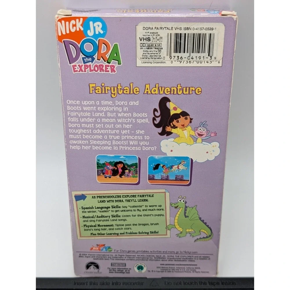 Dora the Explorer Fairytale Adventure VHS Video‎ Tape 2004 Nickelodeon Nick Jr.